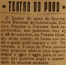 Teatro do Povo, Secretariado Nacional de Informação, SNI, Várzea Grande