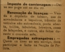 imposto de camionagem, licenças