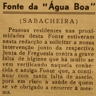 Sabacheira, fonte da Água Boa, abastecimento de água